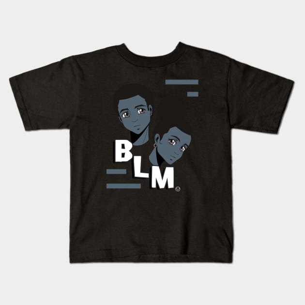 Anime Style Black Lives Matter Kids T-Shirt by DaphInteresting